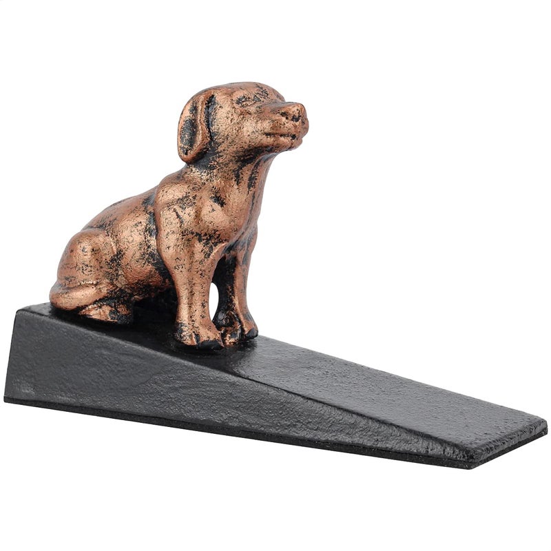 Earl Diamond Heavy Duty Cast Iron Cute Dog Door Stops | Decorative Cute Animal Statue Metal Door Stopper Wedge, with Non-Slip Mat for Home Office Commercial - Image 1